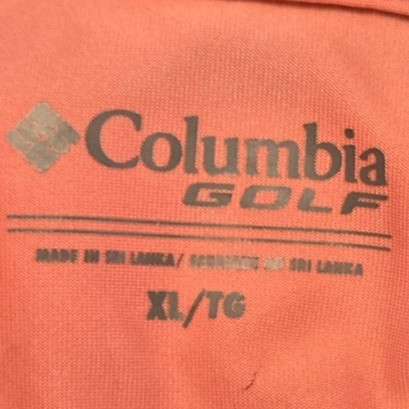 Columbia Golf Mens Polo XL Shirt Sunset Red Omni Drive Athletic Training Casual - Picture 2 of 8